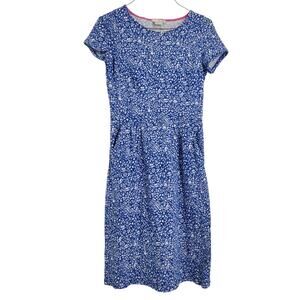 Boden Blue Floral Short Sleeve Dress Womens Size 4 R